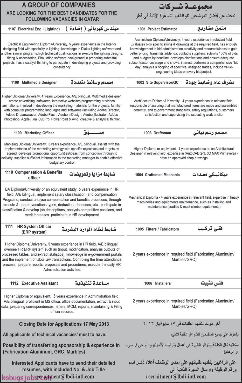 LBDI International Group Qatar Jobs