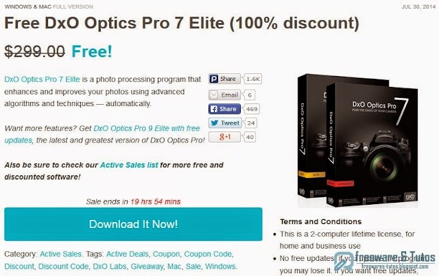 Offre promotionnelle : DxO Optics Pro Elite Edition 7 gratuit !