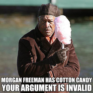 morgan freeman with cotton candy argument invalid