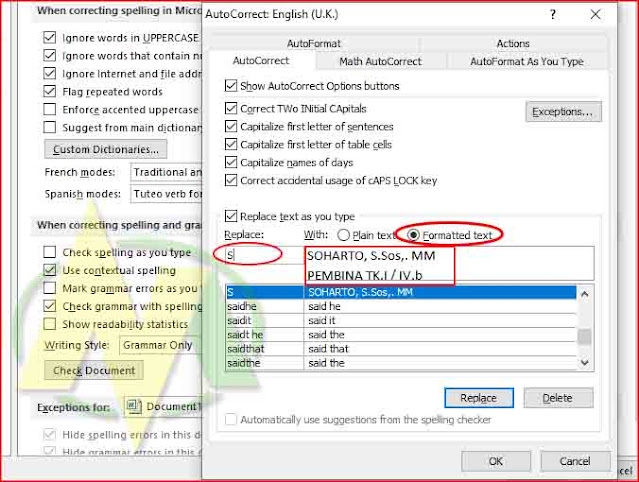 Cara otomatis Menuliskan Nama Kepala OPD atau kepala sekola beserta Pangkat dan NIP di Ms Word maupun Ms Excel.