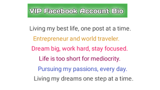 vip facebook account bio