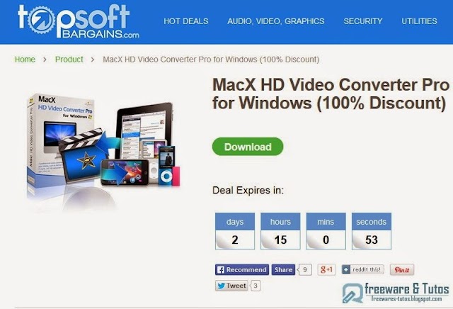 Offre promotionnelle : MacX Video Converter Pro gratuit pendant 3 jours !