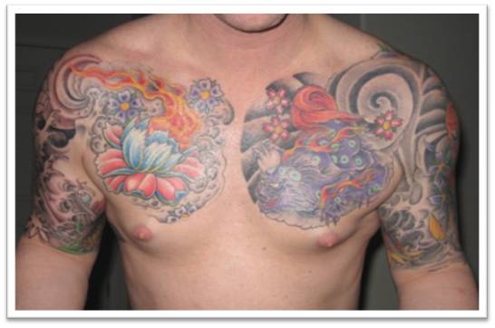 Fantasy Shoulder and Chest Tattoos Gallery for Men and Women