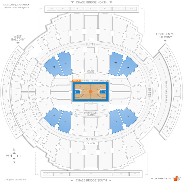 100 Level Corner Madison Square Garden Basketball , madison square garden seating chart basketball, msg seating chart basketball