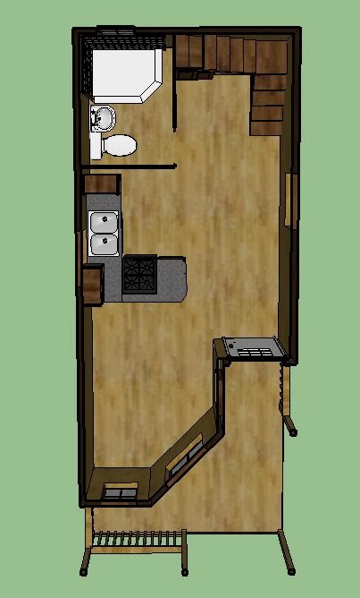 These are photos of the same style cabin only 4 feet longer at 12x34 