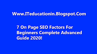 7 On Page SEO Factors For Beginners