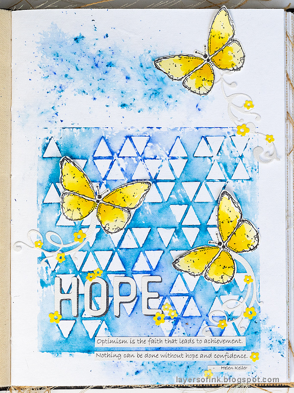 Layers of ink - Stencil and Scribble Sticks Background Tutorial by Anna-Karin Evaldsson.