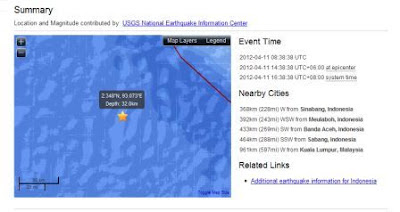 Gempa bumi di sumatera, gegar barat semenanjung
