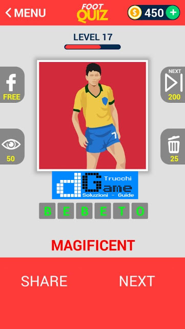 FootQuiz Calcio Quiz Football ( LEGENDS) soluzione livello 11-20