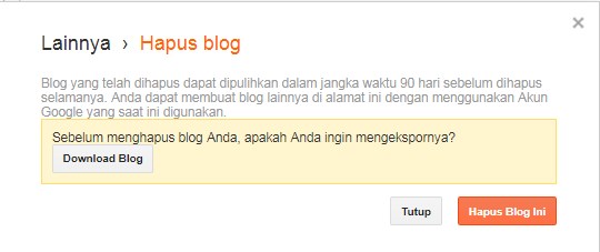 cara menghapus blogger