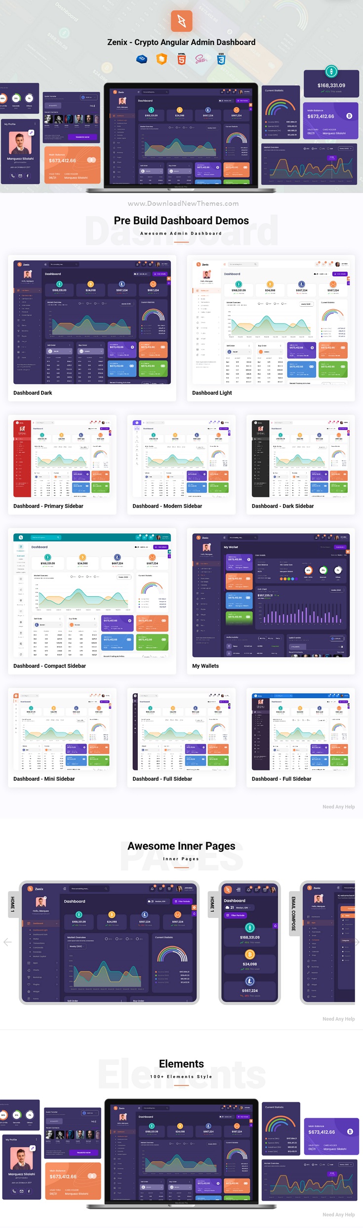 Zenix - Angular 12 Crypto Admin Dashboard Template No jQuery