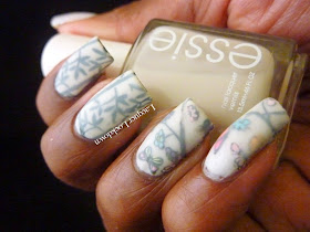 Lacquer Lockdown - Essie Marshmallow, stamping, MoYou London, MoYou London Suki 08, nail art, jelly sandwich nails. jelly finish nail polish, diy nail art, japanense inspired nail art, cute nail art ideas, easy nail art ideas, spring nail art ideas, black and white nails, black and white nail art, mundo de unas stamping polish