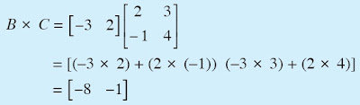Hasil perkalian dari B × C matriks