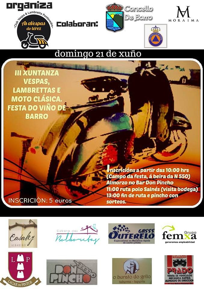 Festa do Viño: III Xuntanza de Vespas, Lambrettas e Moto Clásica das aVespas do Lérez