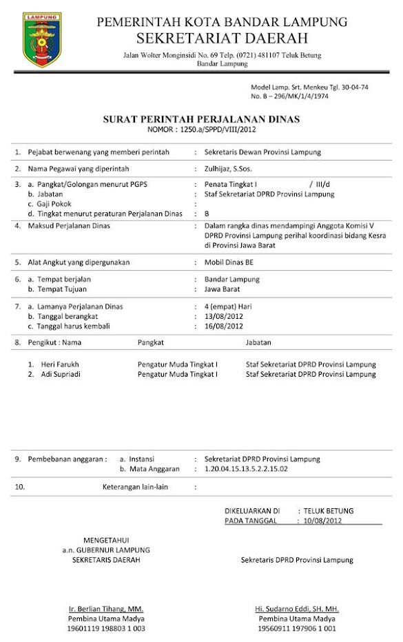 Contoh Surat Tugas Dinas Perusahaan, Pendidikan ...