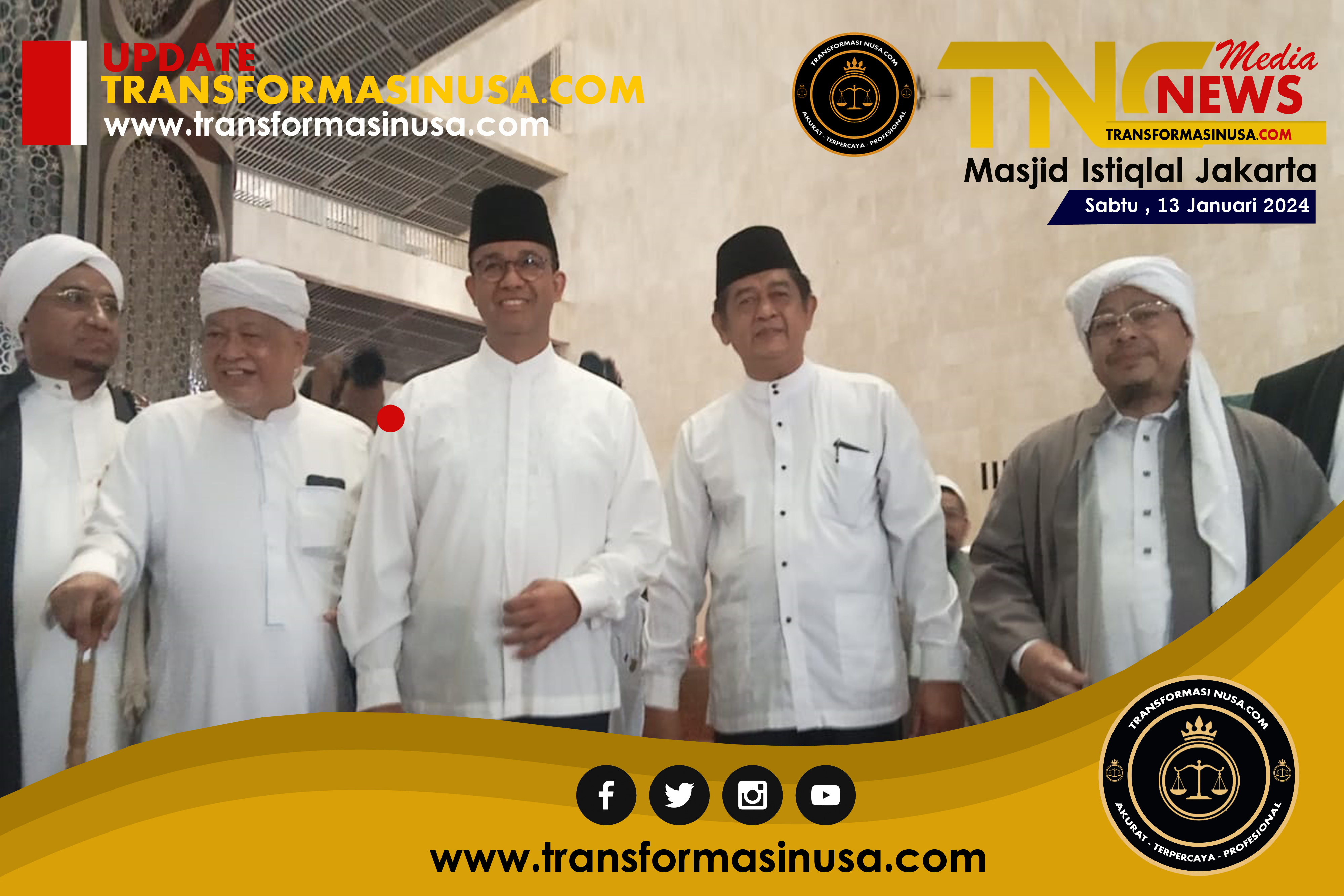 Anies Baswedan hadir di acara Munajat Nasional & Gema Shalawat Untuk Indonesiaku bersama para Habib di Masjid Istiqlal Jakarta