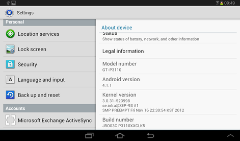 android 4.1 update for samsung galaxy tab 2