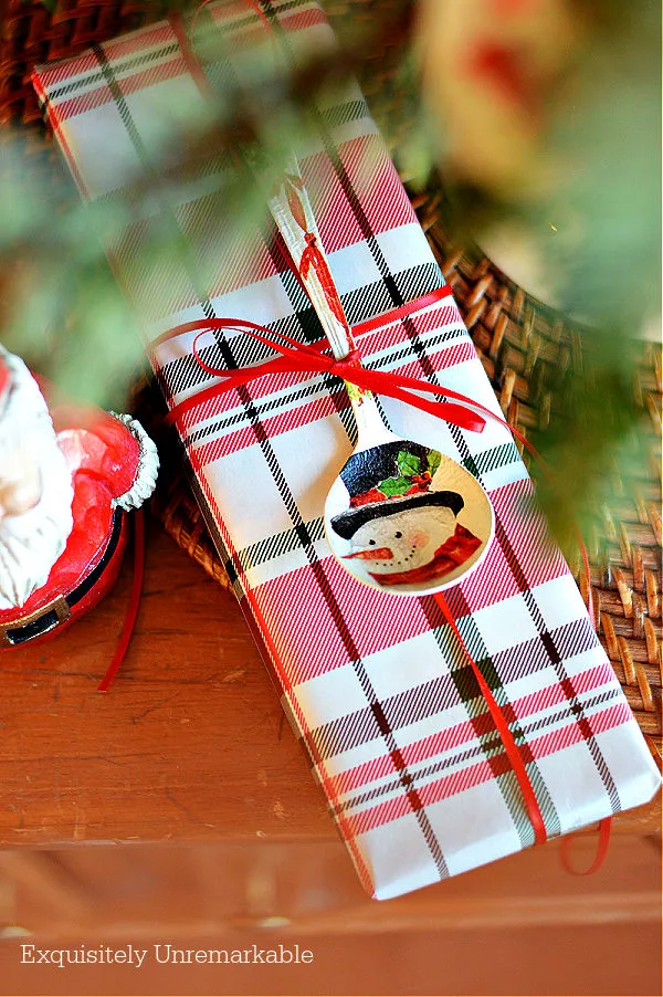 Decoupage Spoon Handmade Gift on a package