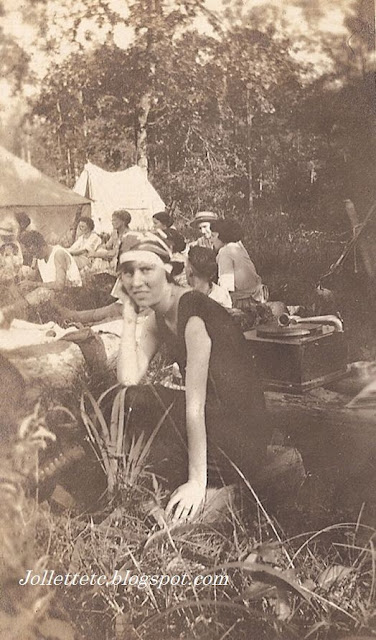 Helen Killeen Parker on a camping trip early 1900s