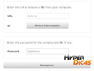 Como descompactar arquivos online
