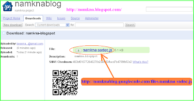 Hướng dẫn sử dụng Google code để chứa các file JS (javascript) - http://namkna.blogspot.com/