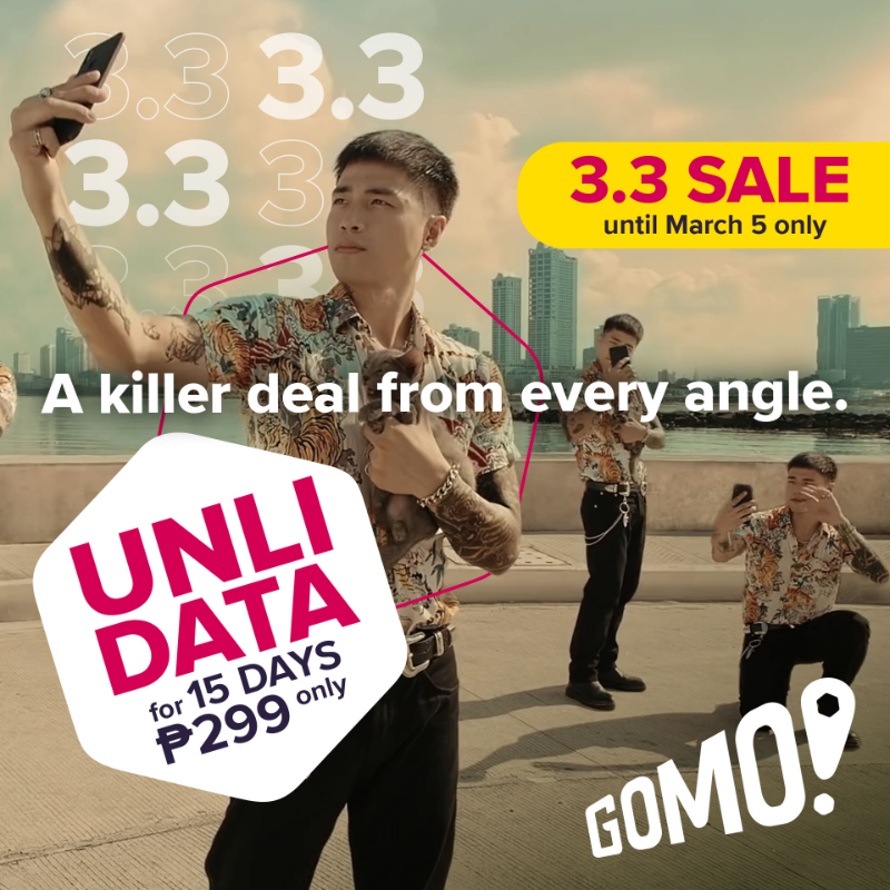 GOMO offers up to 30-day UNLIMITED data on 3.3 sale