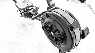 a side view of the Concept2 RowErg Rower. There is a small C2 logo in the middle of the flywheel.