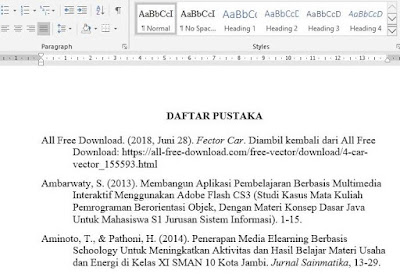 cara membuat daftar pustaka otomatis di word - versi word 2016