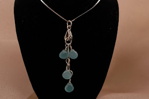 Blue Chalcedony Dangle Necklace