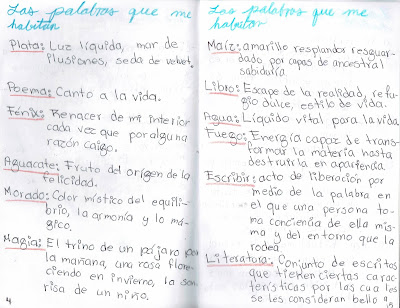 Parte del fanzine Las palabras que me habitan