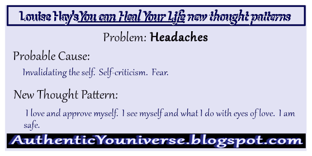 Headaches: Invalidating the self.  Self-criticism.  Fear.