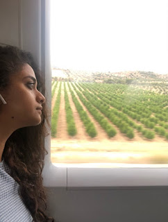 Keerthy Suresh with Cute and Awesome Expressions in The Train at Barcelona Madrid