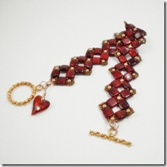 Red Czech Tile bracelet
