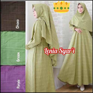 Jual Gamis Murah LENIA SYAR'i Bahan Katun Salur