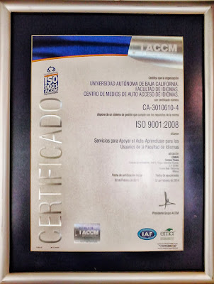 Certificación ISO 9001:2008 de CEMAAI Tijuana