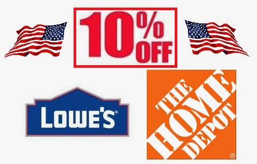 lowe s and home depot both offer 10 % off for military members this is 