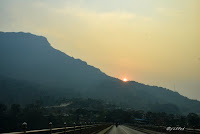 Sunset on the way to Pokhara