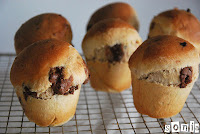 Brioches de chocolate y nueces