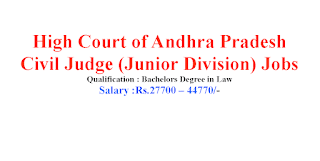 Civil Judge (Junior Division) Jobs in High Court of Andhra Pradesh