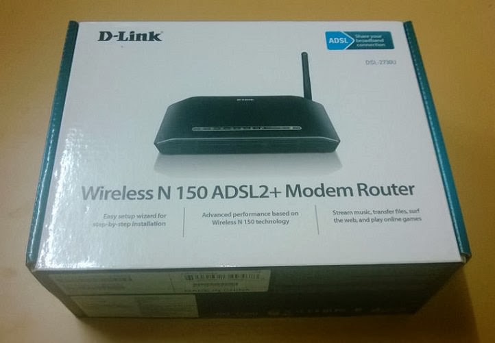 D-Link DSL-2730U Wireless Router packaging