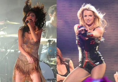 Selena Gomez Performs in Sexy Showgirl with Britney Spears @ Florida Concert Costume