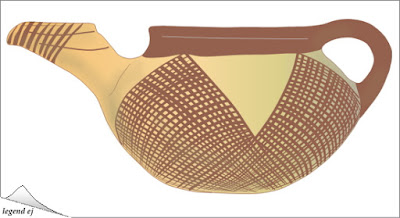 ミノア文明・コウマサ遺跡・コウマサ様式水差し Minoan Koumasa Style Jug, Crete／©legend ej