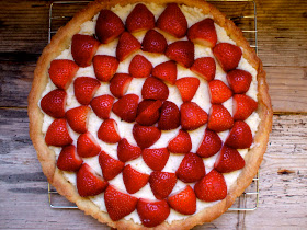 Strawberry Mascarpone Tart with Almond Shortbread Crust