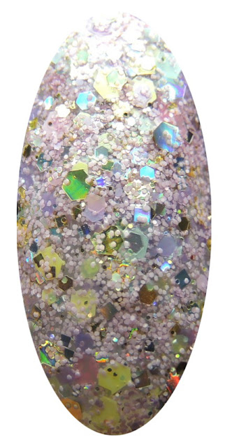 Custom handmade indie glitter topper nail polish. Cotton Candy King nail polish by Glitter Lambs. Gold Holographic and matte pink glitters.