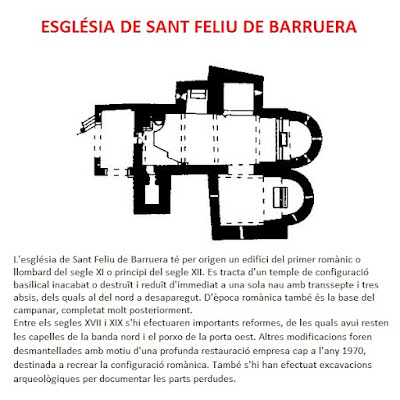 Ruta del Romànic de la Vall de Boí; informació del plafó informatiu de l'Església de Sant Feliu de Barruera