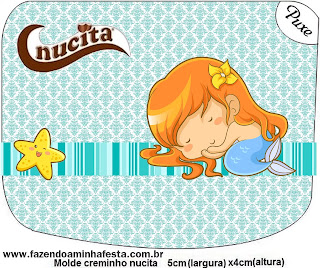 Sirenitas Bebés: Etiquetas para Candy Bar para Descargar Gratis.