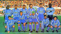 REAL CLUB DEPORTIVO DE LA CORUÑA - La Coruña, España - Temporada 1997-98 - Flavio Conceiçao, Mauro Silva, Donato, Paco, Naybet y Songo'o; Armando, Scaloni, Abreu, Djalminha y Bonnissel - RACING DE SANTANDER 0, DEPORTIVO DE LA CORUÑA 1 (Scaloni) - 01/02/1998 - Liga de 1ª División, jornada 23 - Santander, Campos de Sport del Sardinero - 12º clasificado en la Liga de 1ª División. El técnico José Manuel Corral terminó la temporada tras la salida del brasileño Carlos Alberto Silva en la jornada 6