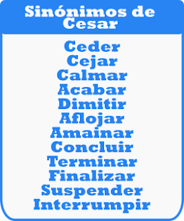 Palabras sinónimas de CESAR