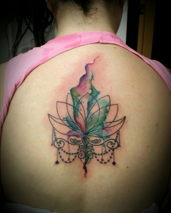 auto-croquis_mandala_do_ltus_com_fumaça_verde_aquarela_volta_da_tatuagem