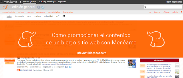 Cómo promocionar el contenido de un blog o sitio web con Menéame